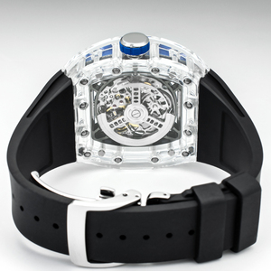 Reloj Automático Skeleton para Hombre, Cristal de Zafiro, Reloj Mecánico, Correa de Fluororubber, Resistente al Agua 3ATM, Reloj de Lujo - Product Image 6