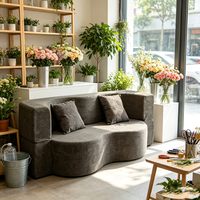 Canapé compressé en tissu floqué personnalisé avec éponge à haute résilience, emballé sous vide pour salon, appartement et villa