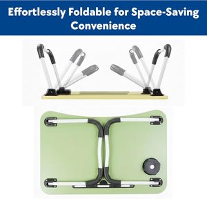Portable <b>Foldable</b> Laptop <b>Desk</b> with Card Slot & Cup Holder for Home <b>Office</b> or Student Dormitory Simple Wooden Design - Product Image 4