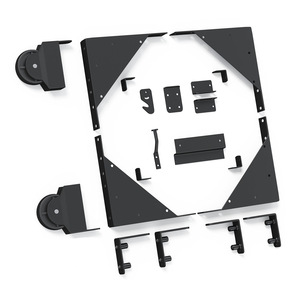 Kit de Herrajes para Puerta Corredera, Soportes de Esquina de Aluminio, Rodillos de 1.5-2 Pulgadas, Anti-Deformación - Product Image 1