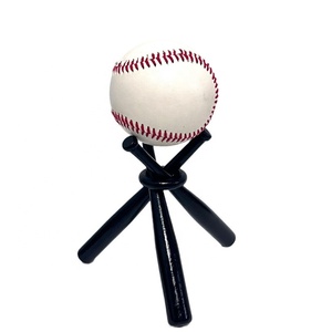 Punto de fábrica Artesanía de madera Bate de béisbol Colores Mini bate de béisbol Soporte de exhibición con bola Bate de béisbol decorativo con anillo de bastidores - Product Image 2