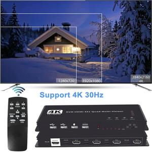 Controlador de Video Wall SYONG KVM HDMI Matrix Multi-Viewer 4x1, Conmutador Cuádruple sin Interrupciones 4 en 1 Salida, Compatible con 4K30Hz con Control Remoto IR - Product Image 2
