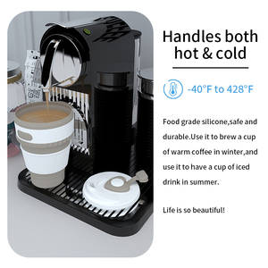 350ml Silicone Foldable Personalize Reusable <strong>Collapsible</strong> Travel Coffee Water <strong>Cup</strong> Folding Outdoor Camping Travel Mug with Lid - Product Image 2