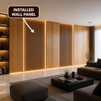 Panneau mural en lattes de chêne et panneau mural plat pour salon moderne, taille personnalisée, OEM