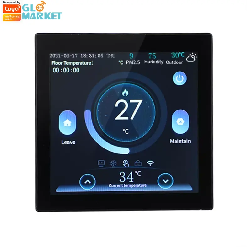 Glomarket Smart Thermostat Color Screen 4.0 inch Display Room Thermostat Tuya Wifi Underfloor Heating Smart Thermostat