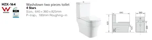 Hot Sell Tweedelige Moderne Badkamer Wc Wc Wc Wc Wc Toiletten Bogen Badkamer Keramiek