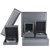 Ensemble d'Emballage Élégant en PU Bague Bracelet Collier Bracelet Cadeau de Mariage Boîte à Bijoux