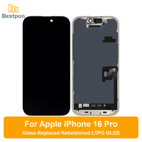 Remplacement pour l'écran OLED de l'iPhone 16 Pro, assemblage remis à neuf avec verre remplaqué, panneau et circuit intégré d'origine, grade A