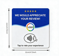 MOQ 1 Supporto da Tavolo in Acrilico da 12 cm per Carta NFC per Recensioni, Insegna Contactless per Feedback con Funzione Tap to Review, ODM, Disponibile