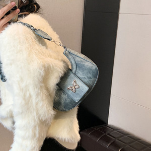 Borsa a tracolla da donna stile coreano 2025 alla moda Casual inverno nuova moda di nicchia in <span class=keywords><strong>pelle</strong></span> <span class=keywords><strong>e</strong></span> fodera in PU a mezzaluna - Product Image 4