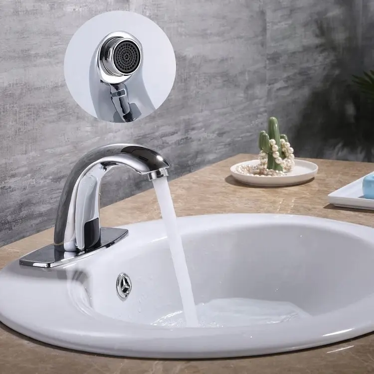 Bathroom Automatic Touchless Sensor Faucet Motion Activated Hands Free Water Mixer Tap