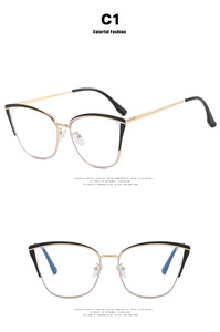 Nuovi Occhiali Anti-Luce Blu 2025 con Montatura Cat-Eye <span class=keywords><strong>e</strong></span> Lenti Piatte, Montatura in Metallo Personalizzata Bianca, <span class=keywords><strong>Rossa</strong></span> <span class=keywords><strong>e</strong></span> Grigia per Donna - Product Image 5