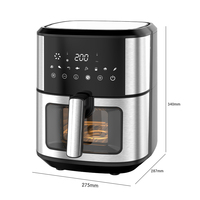 Nouvel arrivage OEM de grande capacité 8L Friteuses à air intelligentes sans huile Four Friteuses à air électriques Appareils de cuisine