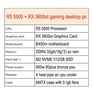 Rebuilt Gaming <b>Pc</b> R5 5500 with 5600XT Graphics Card Ram 32g 512gb Ssd Officegaming Desktop <b>Pc</b> Computer - Product Image 2