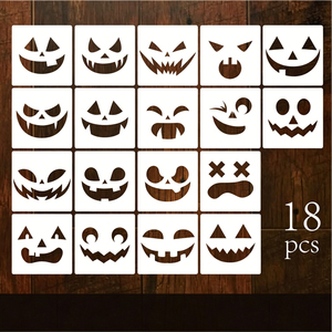 GF Halloween <span class=keywords><strong>Citrouille</strong></span> Expression Visage Fenêtre Décoration Pochoir Cadeau Enfant Peinture Murale Creuse Plastique Scrapbook Peinture - Product Image 2