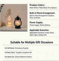 Lanterne florale minimaliste moderne, veilleuse de Noël, kit DIY en plastique, alimenté par piles, à suspendre, cadeau de chevet