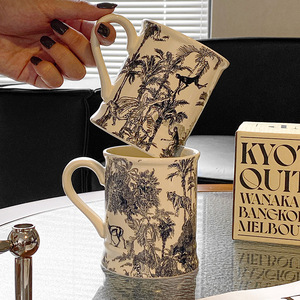 Lelyi <span class=keywords><strong>Tasse</strong></span> en céramique <span class=keywords><strong>anglaise</strong></span> rétro simple pour bureau à domicile <span class=keywords><strong>Tasse</strong></span> à café haute esthétique - Product Image 2