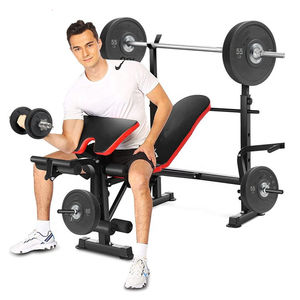 Wellshow Sport 5 in 1 Adjustable Weight Bench Rack Set with Leg Developer Preacher Curl Rack Multi-Function Bench Press Set