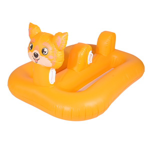 <b>Inflatable</b> Cartoon Dog <b>Float</b> Orange Kids Ride On Pool <b>Float</b> 2 To 4 Years PVC Material - Product Image 1