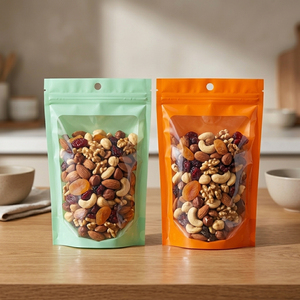 Feuchtigkeitsbeständiger 0,1mm BOPP/VMPET/PE Lebensmittelgeeigneter Stehbeutel mit Reißverschluss und Transparentem Fenster für Snack- und Nussverpackungen - Product Image 3