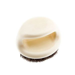 White <b>Round</b> Plastic Handle Shoe <b>Brush</b> Portable Mini Horsehair Shoe Cleaning <b>Brushes</b> for Travel - Product Image 3