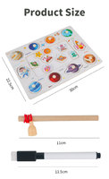 Enfants en bois 3 en 1 chevillé Jigsaw Puzzle conseil pêche dessin jeux bébé début éducatif aides pédagogiques pour enfants tout-petits