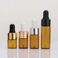 Fiole d'Échantillon Cosmétique Vide BYPE by PERFUME 1ml 2ml 3ml 5ml, Flacon Compte-Gouttes Miniature en Verre Clair Ambré pour Sérum et Huile Essentielle avec Bouchon