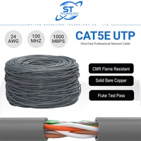 Câble LAN UTP Cat 5e CMR à paires torsadées 8 conducteurs 24AWG en cuivre recuit massif gris avec gaine LSZH PVC conforme ANSI/TIA-568.2
