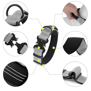 Wear-resistant Nylon Simple <strong>Tactical</strong> Reflective Adjustable <strong>Dog</strong> <strong>Collar</strong> for Medium and Large <strong>Dogs</strong> Explosion-proof Handle <strong>Collar</strong> - Product Image 2