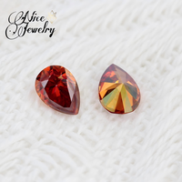 Belle pierre précieuse en vrac de laboratoire, forme poire, grenat et moissanite, cabochon goutte d'eau, effet de couleur, certifiée par une tierce partie, qualité usine