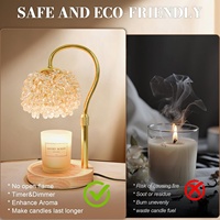 Hisummer Elektrische Kerzenwärmer-Lampe mit Timer, Dimmbar, Höhenverstellbar, 2 Glühbirnen, Holz- & Kristallglas-Kerzen