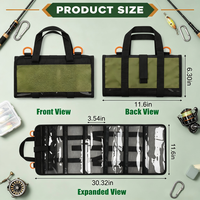 Sac de rangement portable en polyester pour leurres de pêche, pochette en filet pour appâts, organisateur de leurres artificiels pour la pêche en mer, logo personnalisé