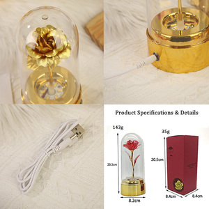 Lámpara LED Giratoria de 360° <span class=keywords><strong>con</strong></span> <span class=keywords><strong>Flores</strong></span> de Jabón Personalizadas °   Lámpara de Cristal Giratoria <span class=keywords><strong>con</strong></span> Forma de Rosa, Regalo Perfecto de Navidad o Cumpleaños para Niñas - Product Image 6