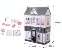 Maison de poupée princesse pour filles, grande villa, maison de jeu en bois, meubles, scène créative, cadeau d'anniversaire
