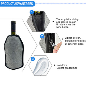 Sac isotherme portable pour biberons, motif lettres, en bâche imperméable avec fermeture éclair, pour le transport de vin et de gel réfrigérant - Product Image 4