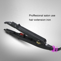 1 outil d'extensions de cheveux professionnelles, fer à Fusion de cheveux, connecteur de température réglable avec cordon d'alimentation et Rotation de 360 degrés
