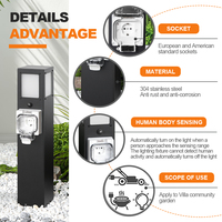 Lampe de Jardin Intelligente à Capteur Extérieur 10A avec Télécommande Wi-Fi, Prise Verticale Étanche et Antirouille IP66 Anti-fuite