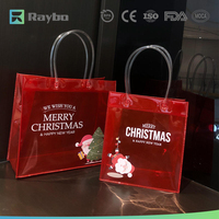 Sacs de shopping en PVC transparent RAYBO en gros, sacs cadeaux en plastique imperméables avec impression de logo personnalisé