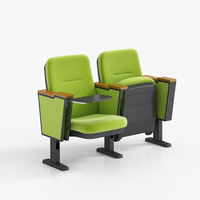 Chaise d'auditorium en alliage d'aluminium à dossier en tissu vert Meubles d'auditorium de théâtre à vendre
