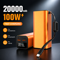 Batterie externe 20000 mAh 100W pour téléphones, montres connectées et ordinateurs portables