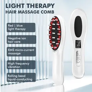 2024 New Arrival EMS Light Therapy Negative Ion Hair Care Comb Electric Massage Comb Scalp Massager Hair Comb