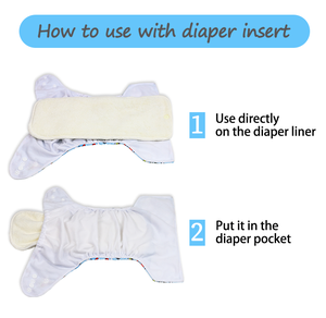 100% thấm nước tự nhiên tre Terry tã chèn có thể giặt hữu cơ tre tã tã đôi tăng cường mềm in - Product Image 4