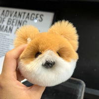 Porte-clés en peluche de fourrure de lapin Rex, pendentif pour sac à dos, boule de chiot, porte-clés de voiture en peluche douce, vente chaude