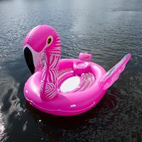 Nouvelle île flottante gonflable en PVC pour 6 personnes, matelas flottant pour enfants en forme de flamant rose, certifié CE, taille et couleur personnalisables
