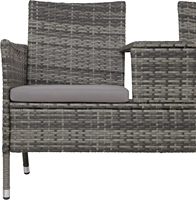 Banc d'extérieur avec table intégrée Banc de jardin pour 2 personnes pour la véranda Balcon Meubles de jardin en rotin