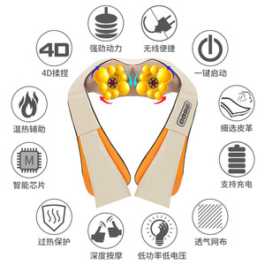 Neck Shoulder Massager Rechargeable <b>Heating</b> Therapy Portable Electric Massage Shawl With Infrared Timed Function - Product Image 3