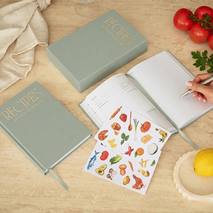 Diario de Recetas con Tapa Dura de Tela, Título en Lámina Dorada, Recetas Escribidas por The Home Chef, Libro de Regalo - Product Image 3