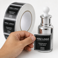 Étiquettes personnalisées en vinyle écologiques, imperméables, à forte adhérence, pour flacons de cosmétiques et de parfums, avec bordure blanche, impression de logo privé
