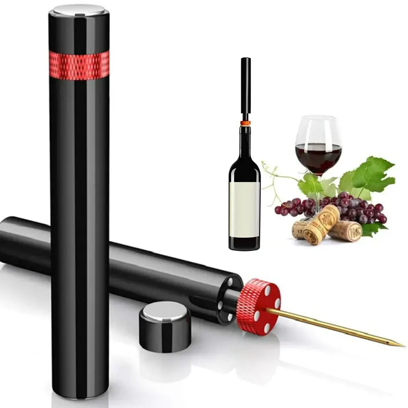 Air Pump Wine Bottle Opener Portable Wine Pressure Pump Bottle Corkscrew Opener Silicone Sealed Champagne Stopper Vacuum Sealer