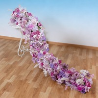 Fleurs artificielles multi-styles faites à la main pour les mariages et la décoration d'hôtels, art floral artificiel en rangées et sur allées